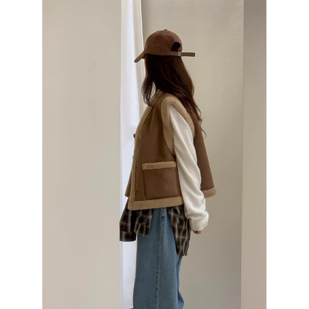 🇰🇷Nov11/ 高單店✨兩面穿Poly 100%背心毛毛外套