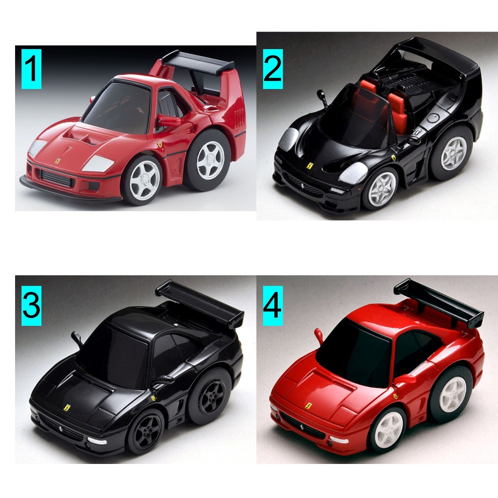 チョロQzero Ferrari 4台 F40 F50 F355 250GTO 全新Q車TomyTec CHORO Q 法拉利Ferrari F40 F50 F355 250GTO 迴力車