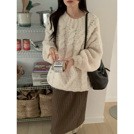 🇰🇷Jan01/ QQ麻花捲厚實針織毛衣