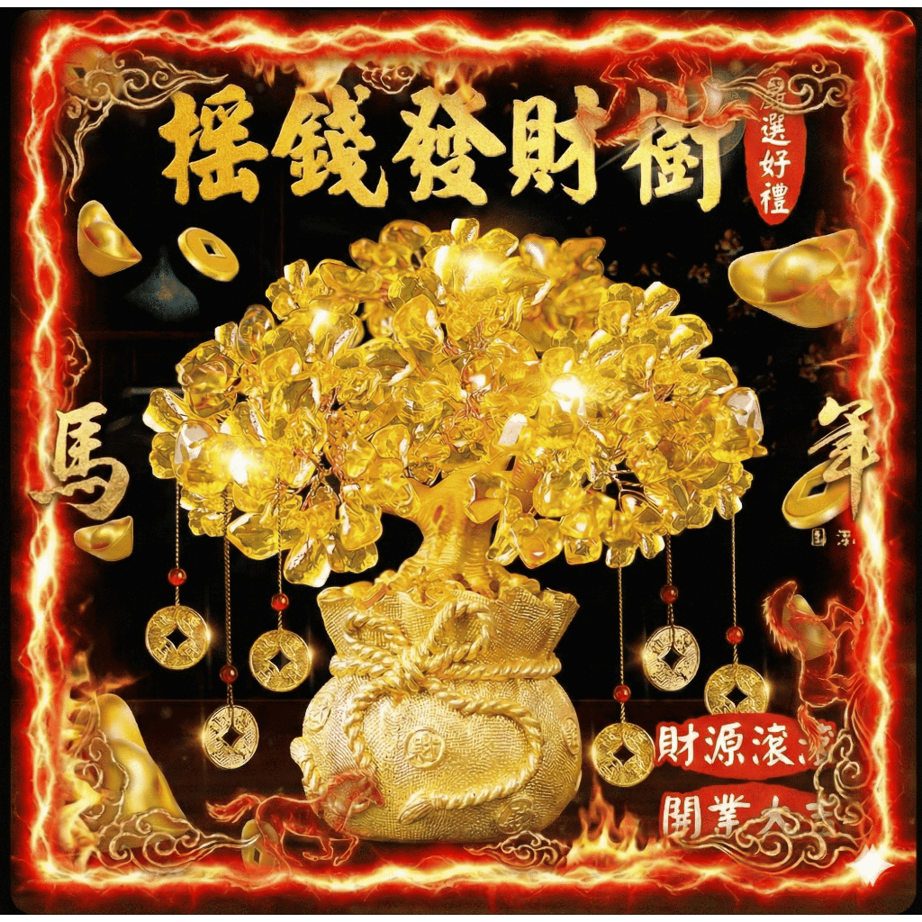 【財源滾滾｜開業大吉】搖錢發財樹 招財樹 水晶招財樹 聚寶盆 改財運 辦公室店面風水擺件 開運招財擺件 交換禮物 送禮 | 蝦皮購物