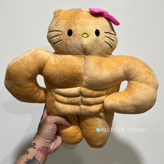 【Blueone】 搞怪 Muscle Kitty 壯壯腹肌Kitty娃娃 HELLO KITTY娃娃肌肉KITTY | 蝦皮購物