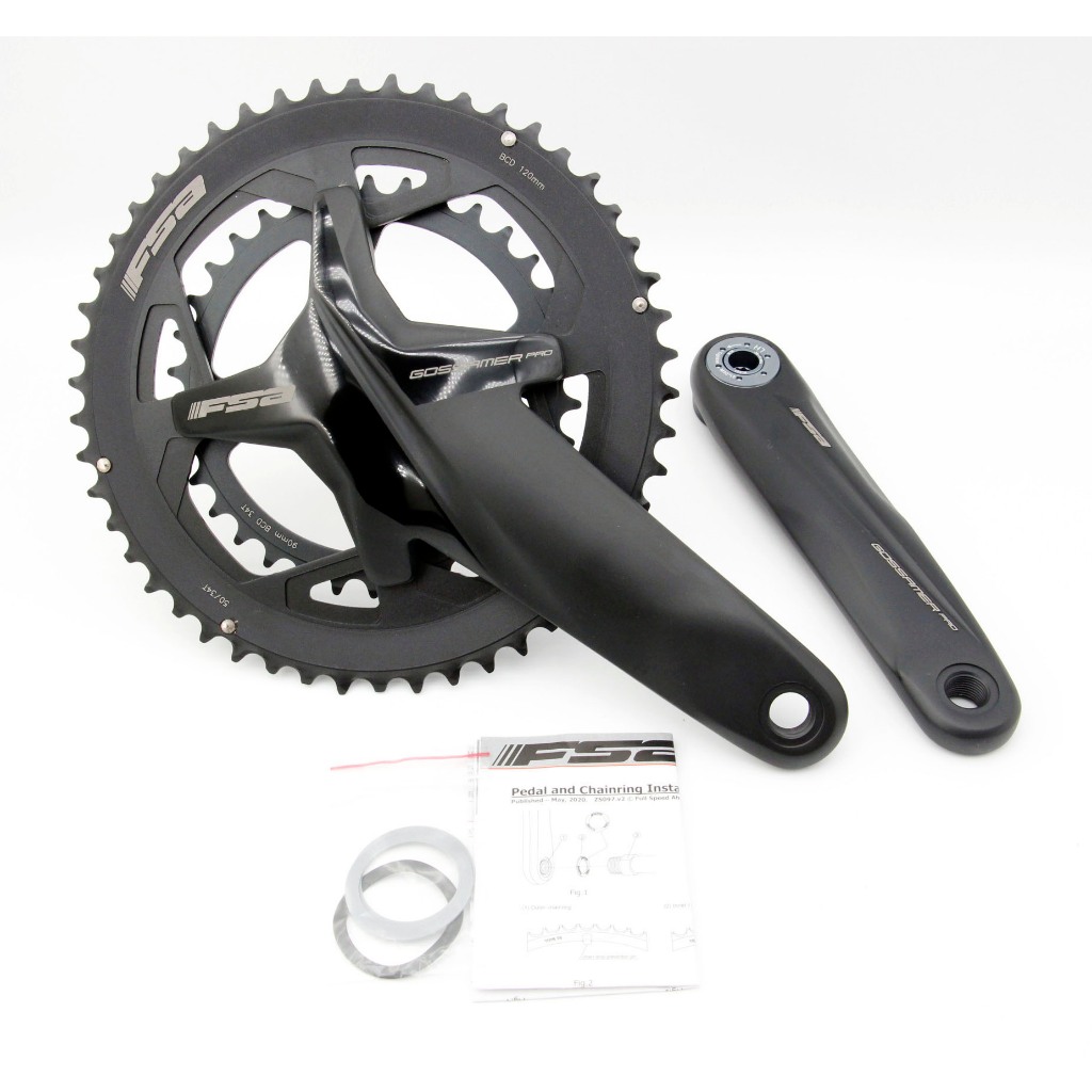 Pédalier FSA Gossamer Pro – 50/34T 170mm BB386EVO – Noir – Neuf Sous Blister