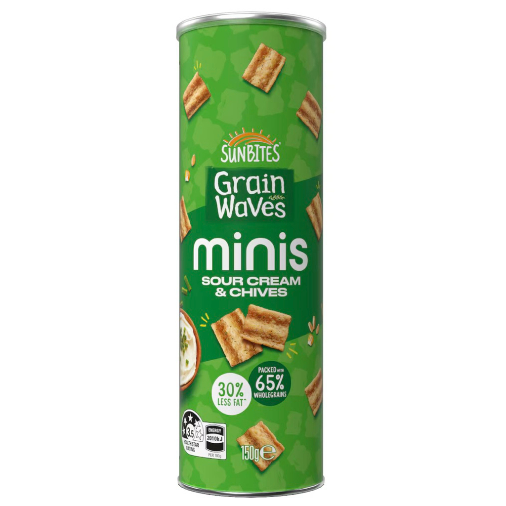 預購 最新商品 Sunbites Grain waves奶焗香蔥穀物波浪餅乾 罐裝 150g | 蝦皮購物