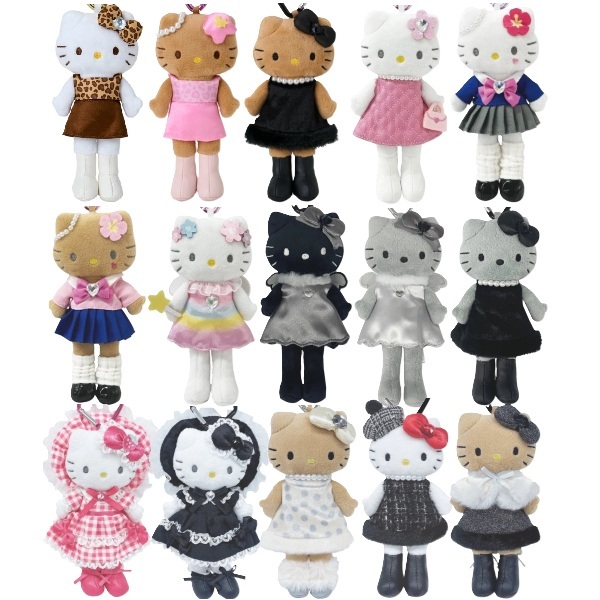 吾人智販日本正版HELLO KITTY 展50周年吊飾KT55 平成高校日曬貴婦黑皮