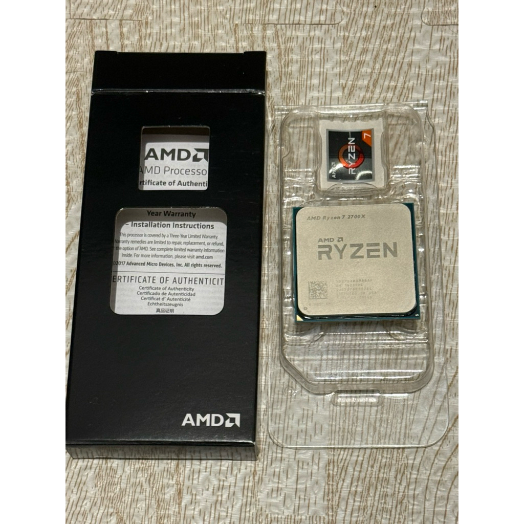 AMD R7 Ryzen 7 2700X 8核AM4 CPU 有Ryzen盒裝 無原廠風扇 | 蝦皮購物