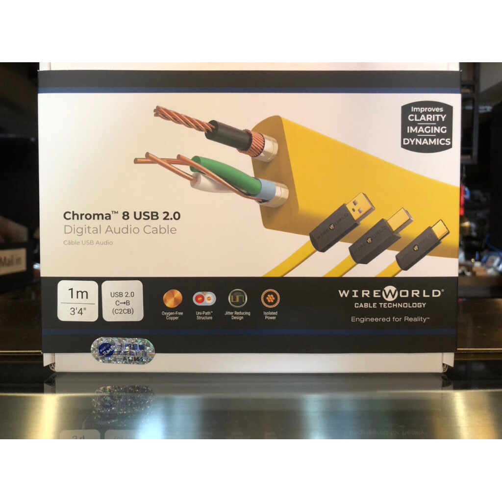 [ 沐耳 ] 美國線材精品 Wireworld CHROMA 8 USB2.0 數位訊號線 Type-C to B 1米 | 蝦皮購物