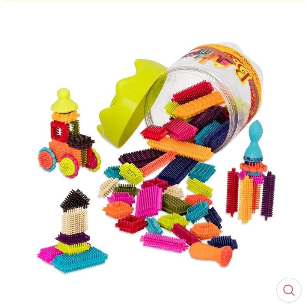 B. toys 的Bristle Blocks Stackadoos 軟膠刺刺積木組（二手八新無缺件） | 蝦皮購物