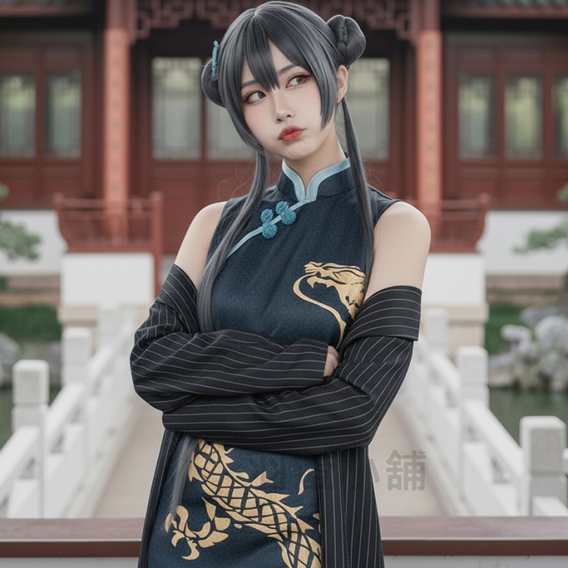 【羽澄小舖】蔚藍檔案 龍華妃咲 cosplay 全套 妃姬 cos服 旗袍 假髮 鞋 碧藍檔案 萬聖節 動漫展 角色扮演 | 蝦皮購物