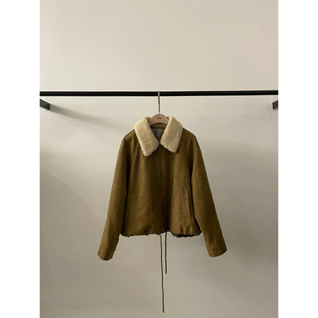 🇰🇷Jan03/ 自留款！季末✨絨面質感焦糖毛毛領外套