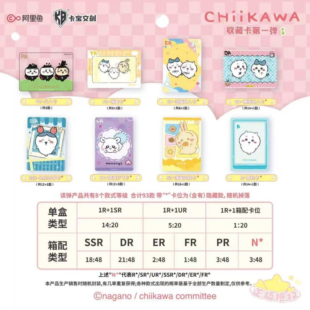 現貨🍯 卡寶正版吉伊卡哇收藏卡CHiiKAWA 第一彈5元包卡牌收集盲盒周邊