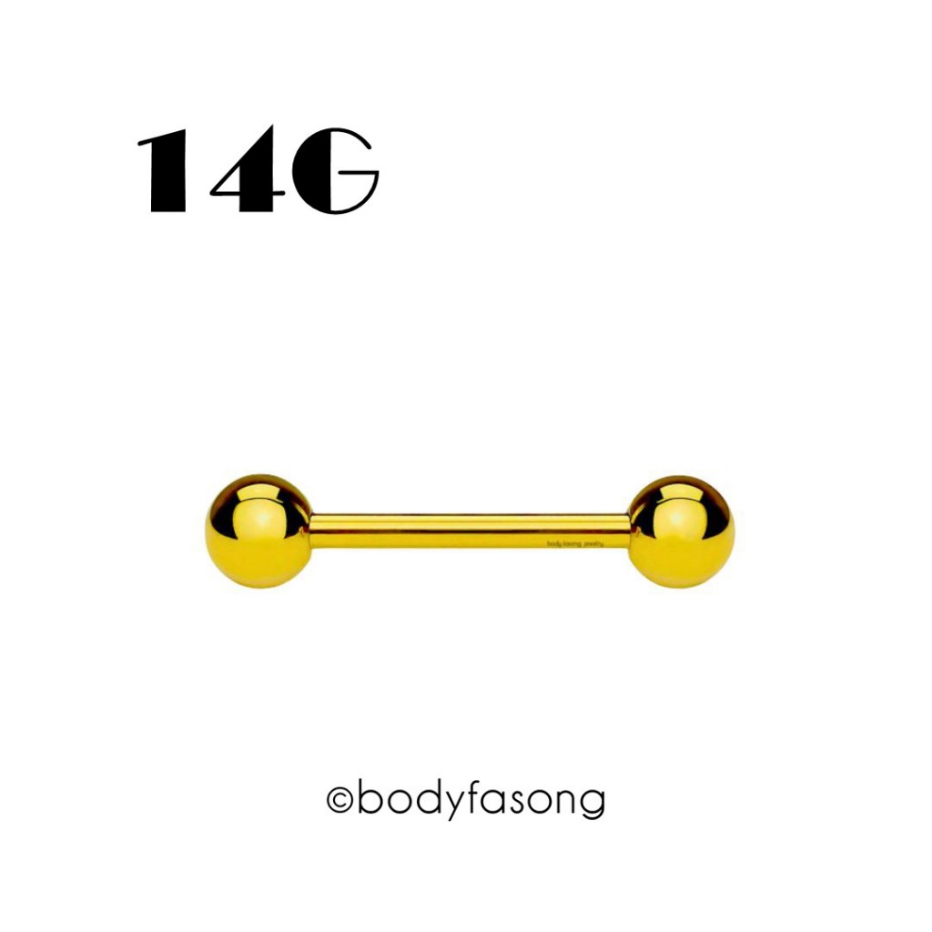 【法頌體環】鼻樑 舌環 乳環 PA環 14G金色鋼珠款 (粗針) 多種尺寸 316L醫療鋼 直槓鈴 現貨 | 蝦皮購物