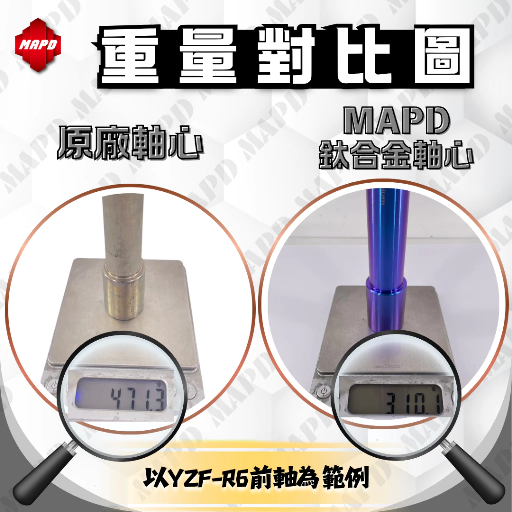 【MAPD】64鈦合金前後輪軸心組 YZF-R9 - Webike摩托百貨