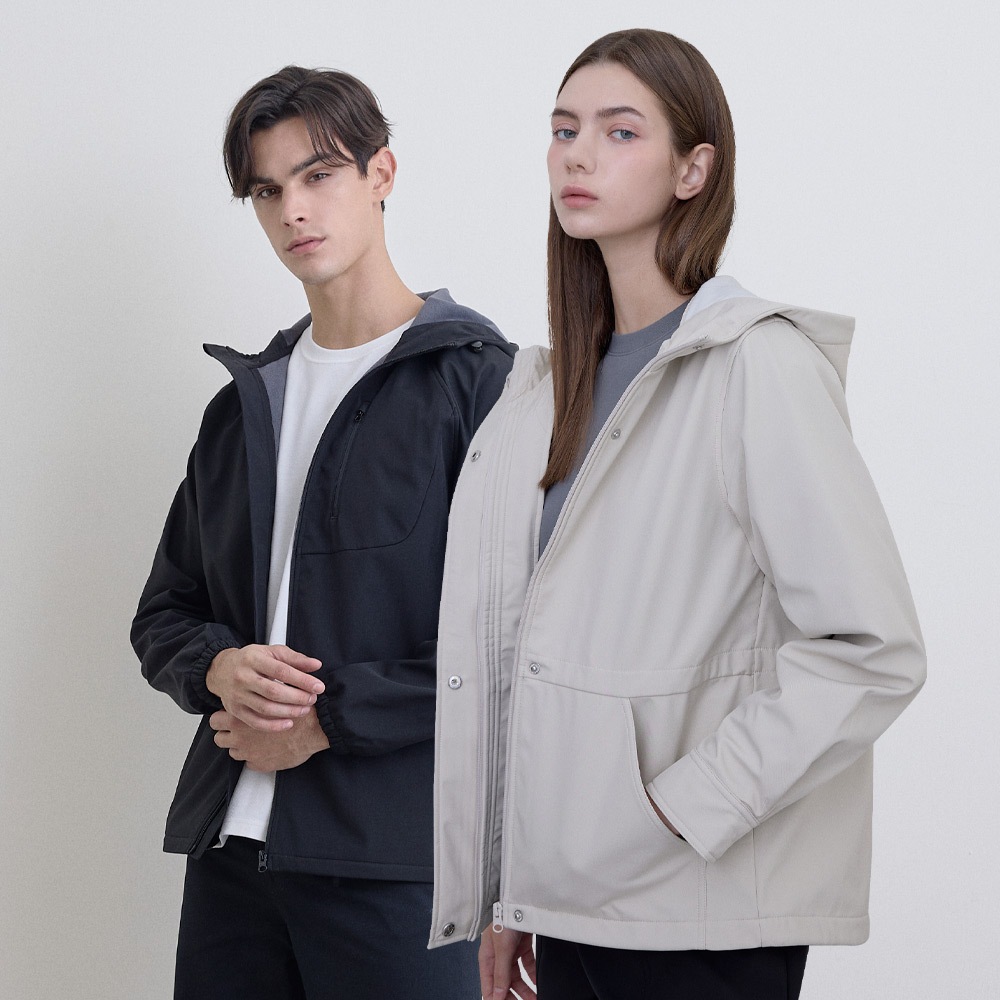 GIORDANO 男/女裝防風防潑水軟殼連帽外套【多色任選】13075640