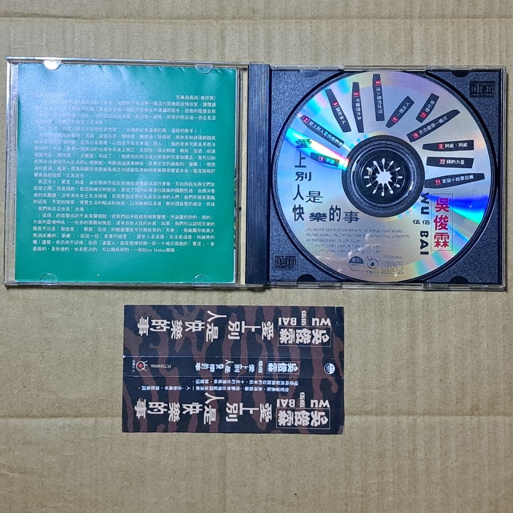 伍佰-吳俊霖[ 愛上別人是快樂的事專輯CD 波麗佳音無IFPI 附側標| 蝦皮購物