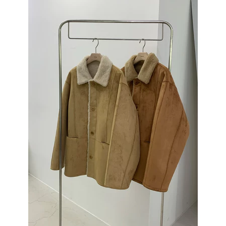 🇰🇷Jan02/ 季末超Q必收！麂皮雙面毛毛🐻外套