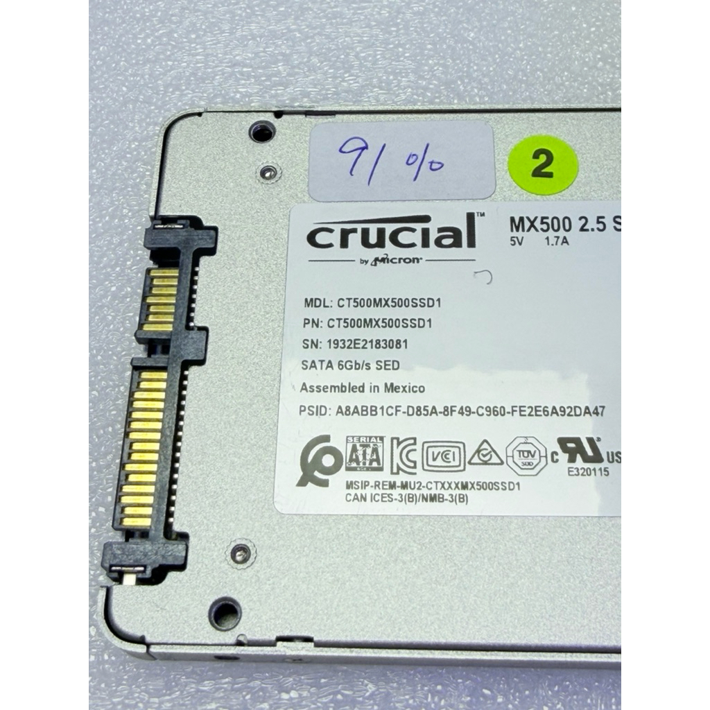 Crucial MX500 2.5 SSD 500GB 健康度91% 2手測試良品含稅價NO:2 | 蝦皮購物