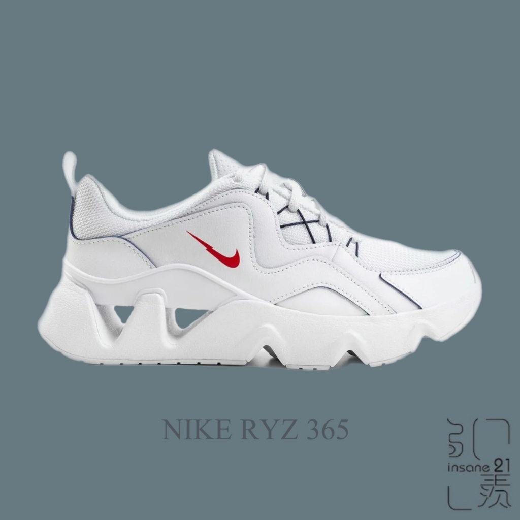 NIKE RYZ 365 白底紅勾 藍線 厚底增高 孫芸芸 女款 休閒鞋 CW7596-100【Insane-21】 | 蝦皮購物