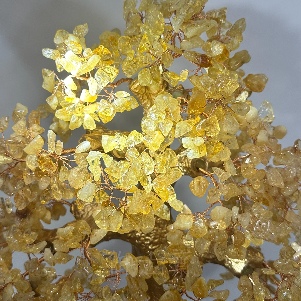 御古齋】精選天然黃水晶招財樹財寶樹盆栽樹水晶樹招財進寶財源廣進開業