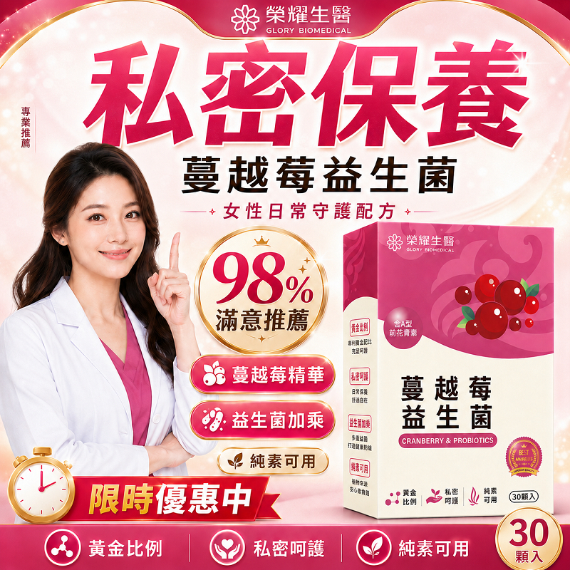 榮耀生醫 蔓越莓益生菌（6種專利益生菌）