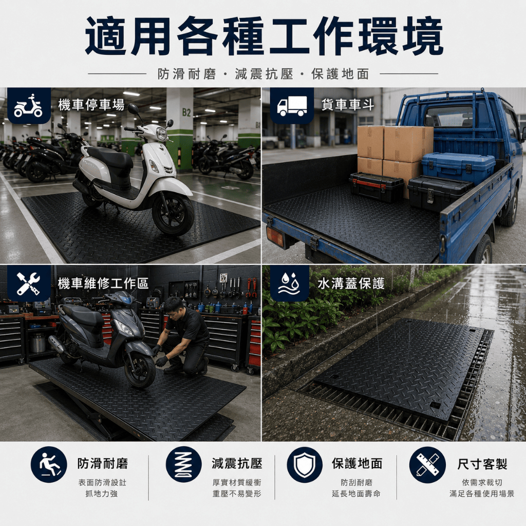 無臭味橡膠墊評價：機車停車、防滑地墊怎麼選才不踩雷？ (4/8)