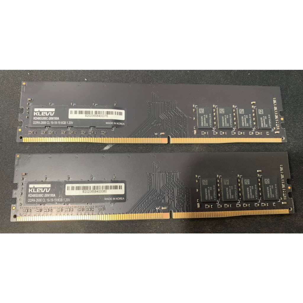 KLEVV 科賦16GB (8Gx2) DDR4-2666 雙通道組/穩定之選/二手良品| 蝦皮購物