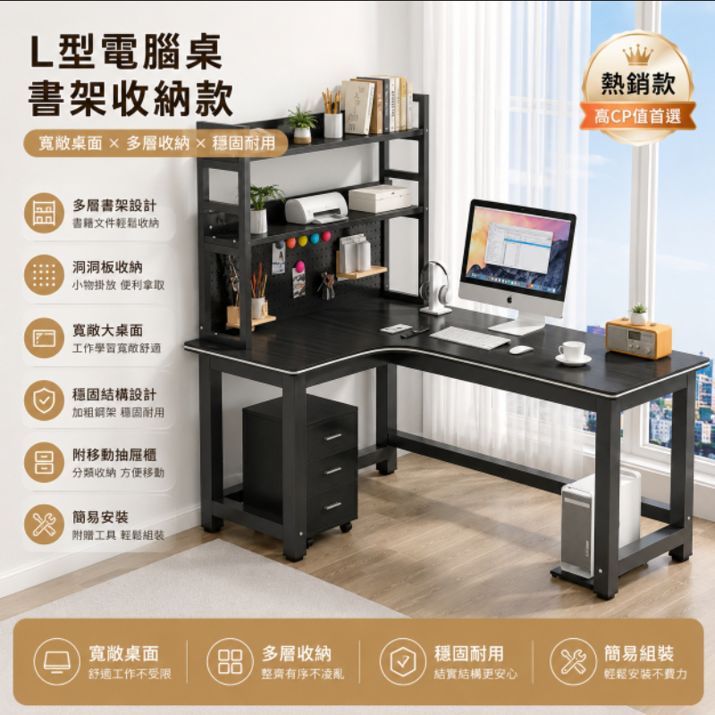 【廠家直銷】轉角電腦桌 電競桌 臺式書桌 學習桌子 一體家用 臥室 簡約辦公桌組合 L型桌 電腦桌 轉角桌學 習寫字桌子