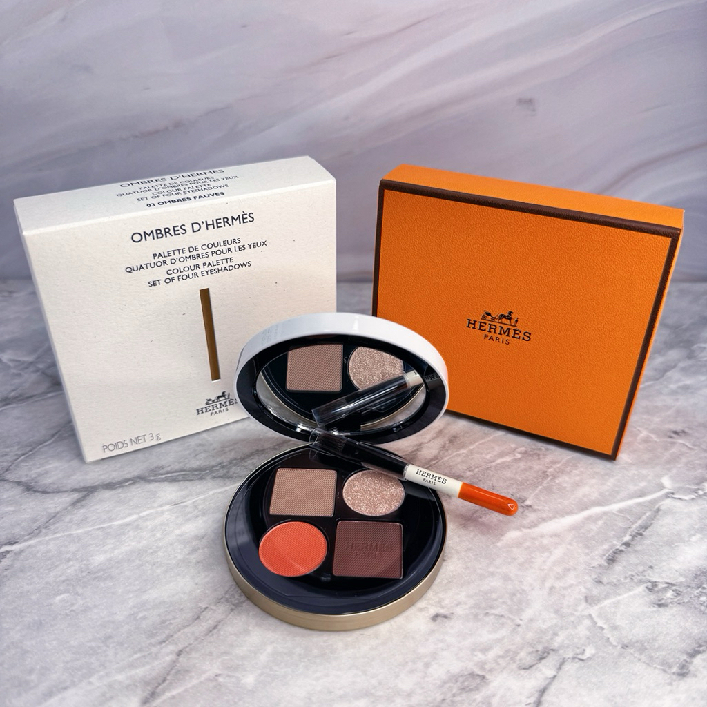 全新附紙袋HERMES 愛馬仕眼影色號：03 OMBRES FAUVES 網紅公關品| 蝦皮購物