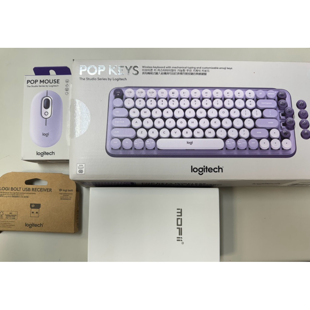 羅技Logitech POP Keys 無線機械式鍵盤+ POP Mouse 無線藍牙滑鼠+mofii無線數字鍵盤 | 蝦皮購物