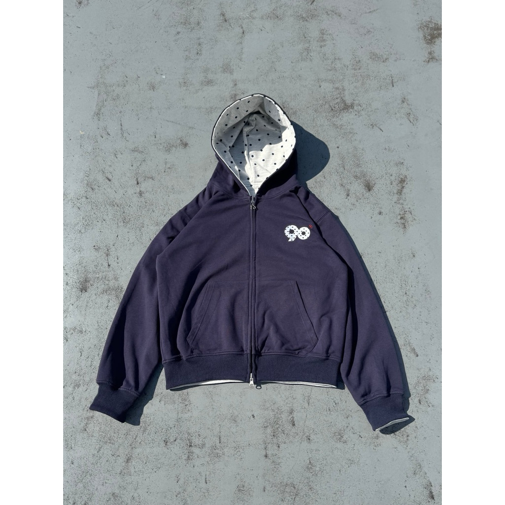 9090 90 Logo Reversible Dot Zip Hoodie | 蝦皮購物