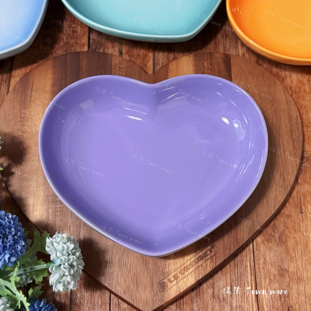 心型盤子 Le Creuset 心型盤愛心深盤愛心盤深盤22公分雪紡粉悠然綠海岸藍櫻桃紅