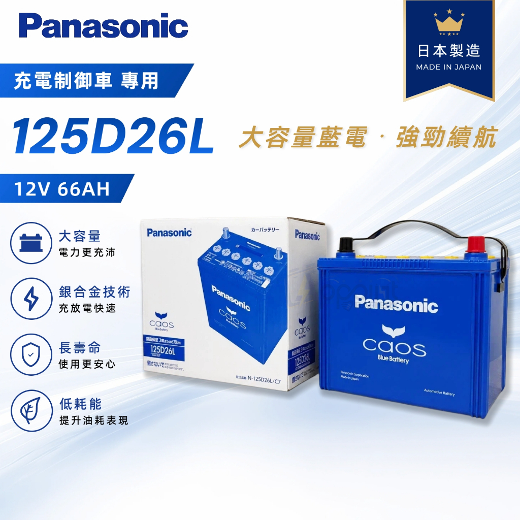 ✨韋任電池?』Panasonic國際牌*藍電*CAOS 125D26L 銀合金充電制御電瓶 