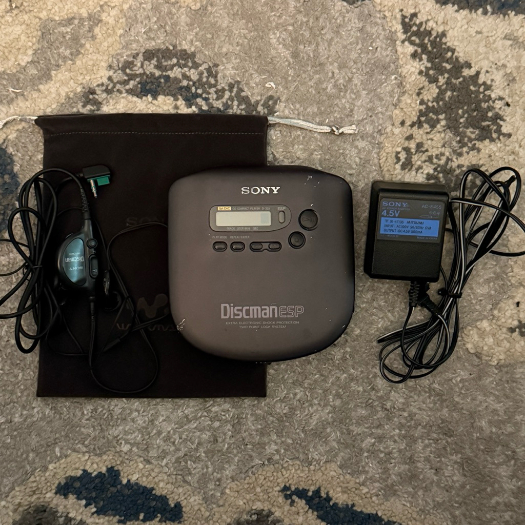 少數還能買到音質最好SONY Discman ESP D-335 日本製CD 隨身聽全配機