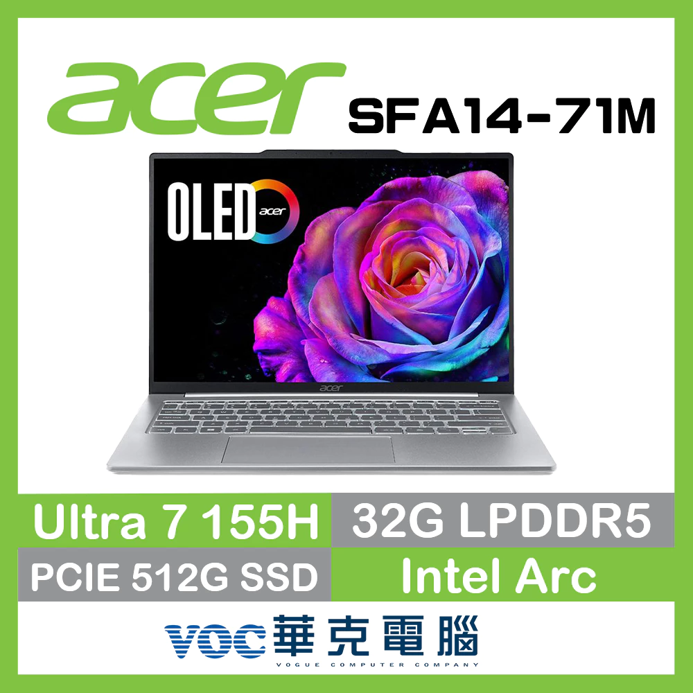不到 1 公斤的 AI 旗艦猛獸!Acer Swift Air 14 (SFA14-71M-791S) 2.8K OLED 輕薄筆電深度評測與選購指南