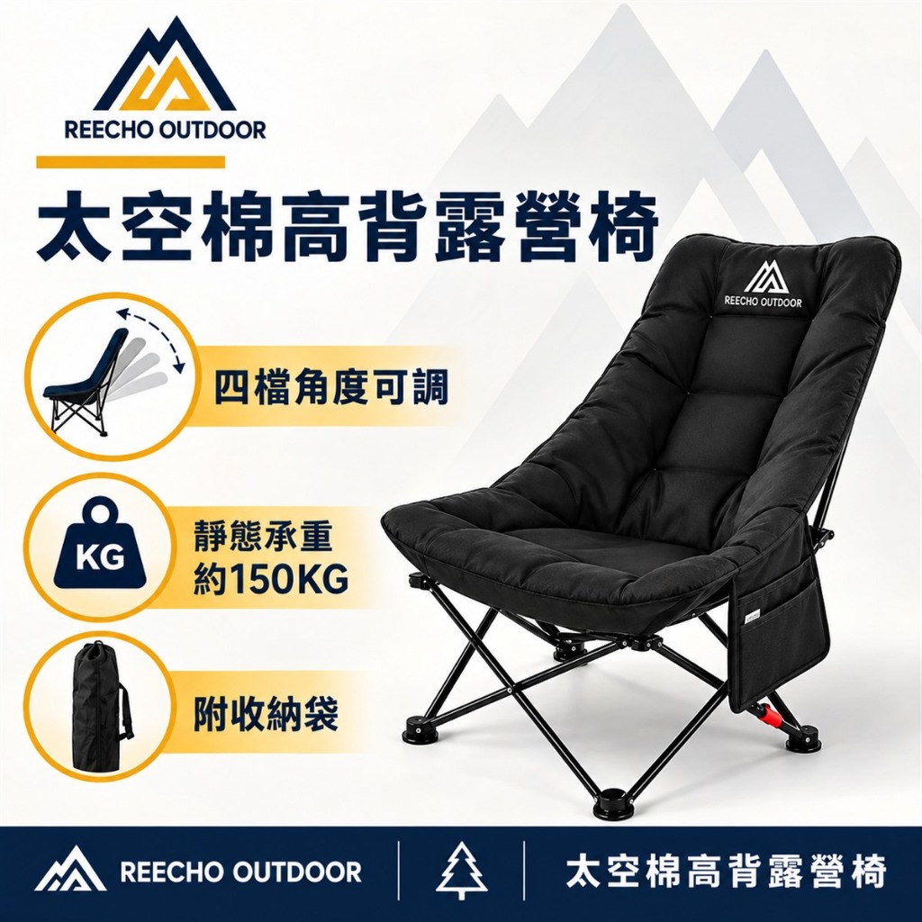 REECHO OUTDOOR 高背月亮椅評價：四檔可調露營椅值不值得買？我的實用心得 (4/11)