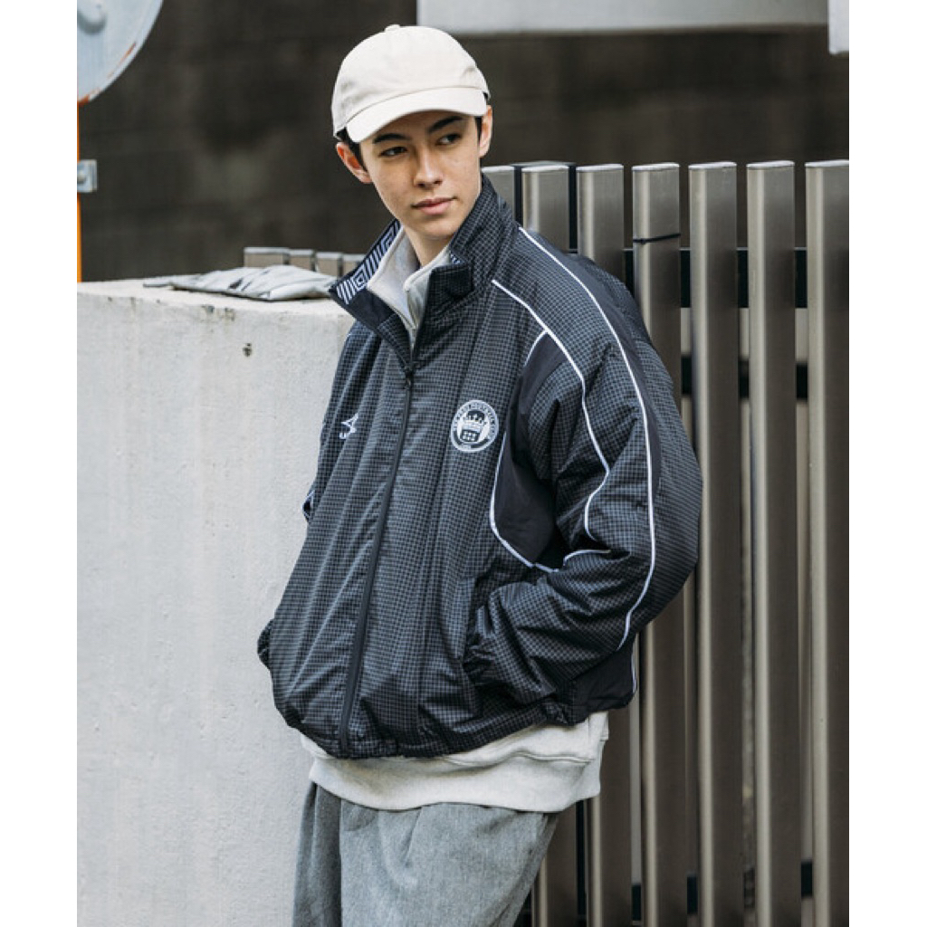 UMBRO 別注Nylon Track Jacket 拼色格紋格子防風外套夾克日本代購潮流