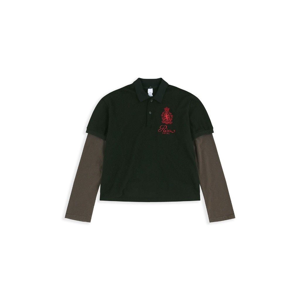 狼嚴選】Protocol Index Fur Collar Layered Polo Shirts-Black | 蝦皮購物