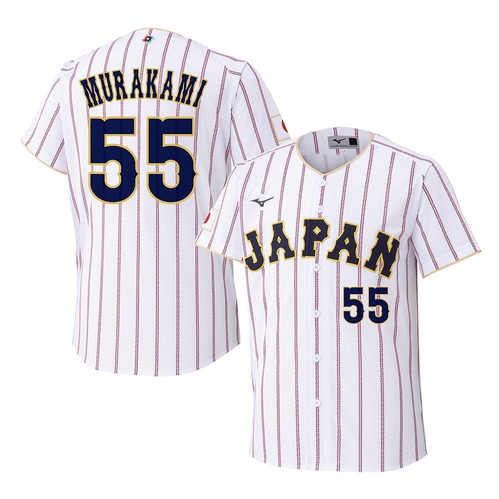 前回大会　Mizuno 日本代表 村上 55 Ｌサイズ 全新現貨) WBC 經典賽日本隊Mizuno製2026年款式主場刺繡版球衣#55 村上
