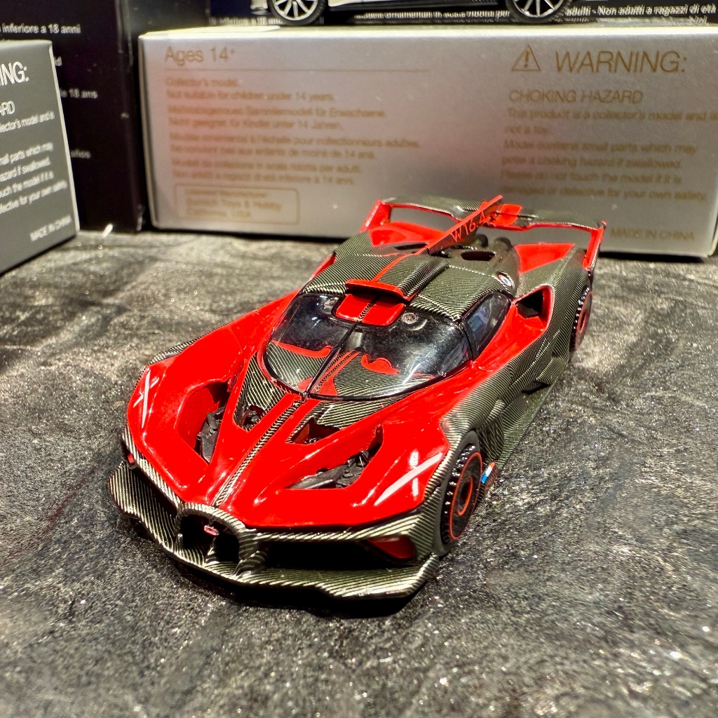 台版當日寄 MINI GT Bugatti Bolide Presentation W16 紅 黑 1105 模型車 | 蝦皮購物