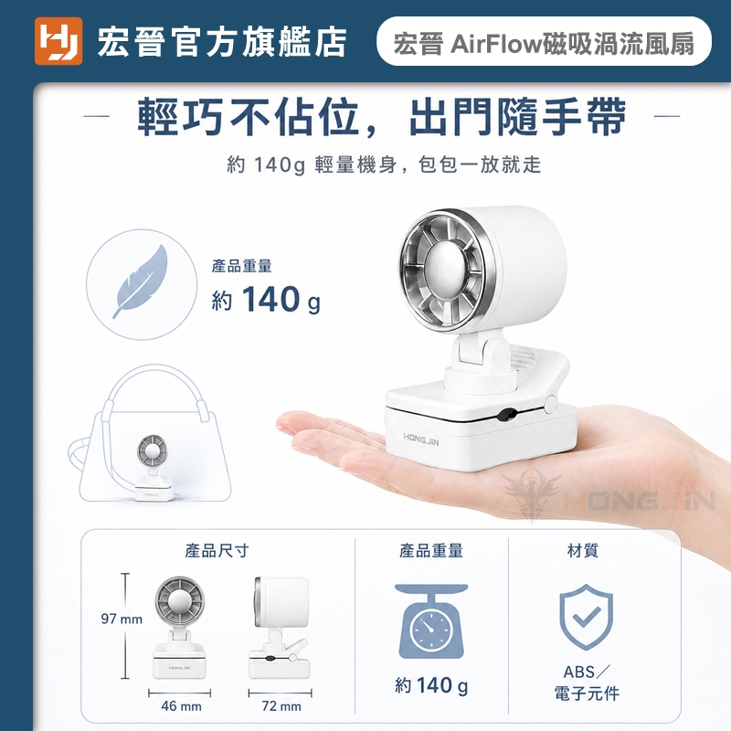 宏晉 AirFlow 磁吸渦流風扇評價：499 元值不值得買？通勤、廚房、車用實際情境分析 (8/14)