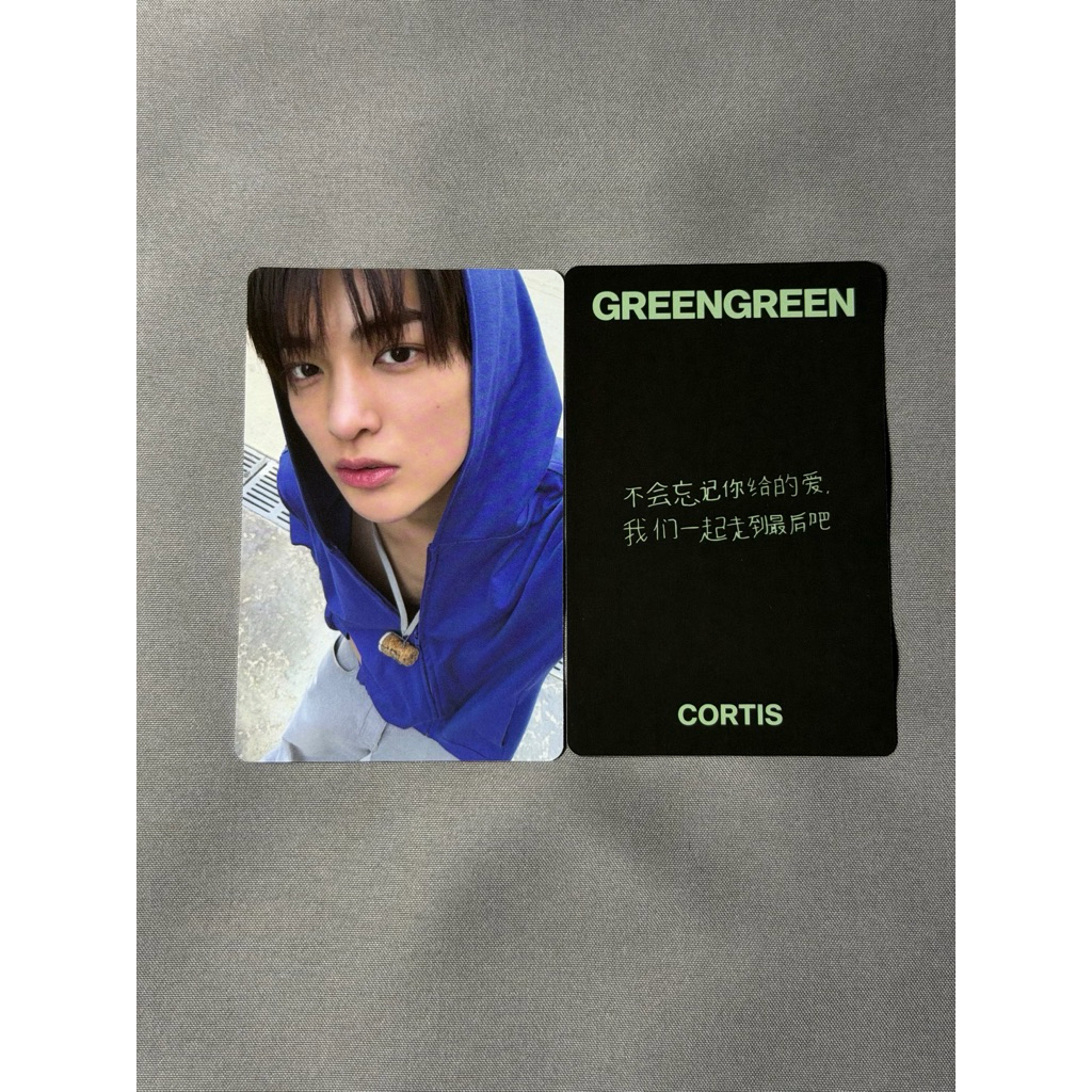 CORTIS yzy一直娛特典The 2ndEP GREENGREEN迷二手繪卡背幸運1.0 2.0