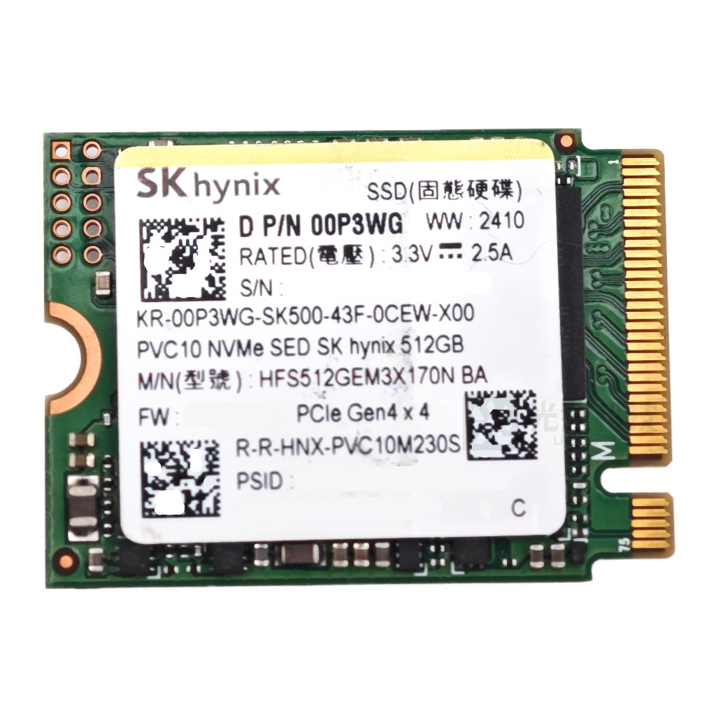 海力士PVC10 1TB M.2 2230 PCIe Gen 4.0 SSD SK Hynix BC901 BC711