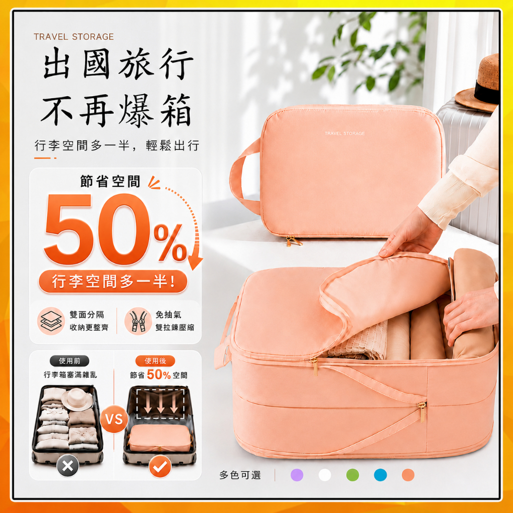 免泵衣物壓縮袋