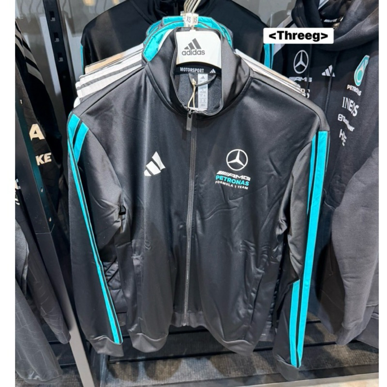 Threeg ADIDAS MERCEDES 賓士 聯名款 立領 運動外套 三線 刺繡logo 黑色 男款 KE8167 | 蝦皮購物