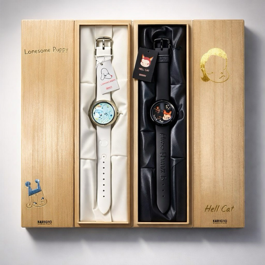 拍賣價28萬奈良美智😁 限量500只手錶⌚️lonesome Poppy & Hell Cat