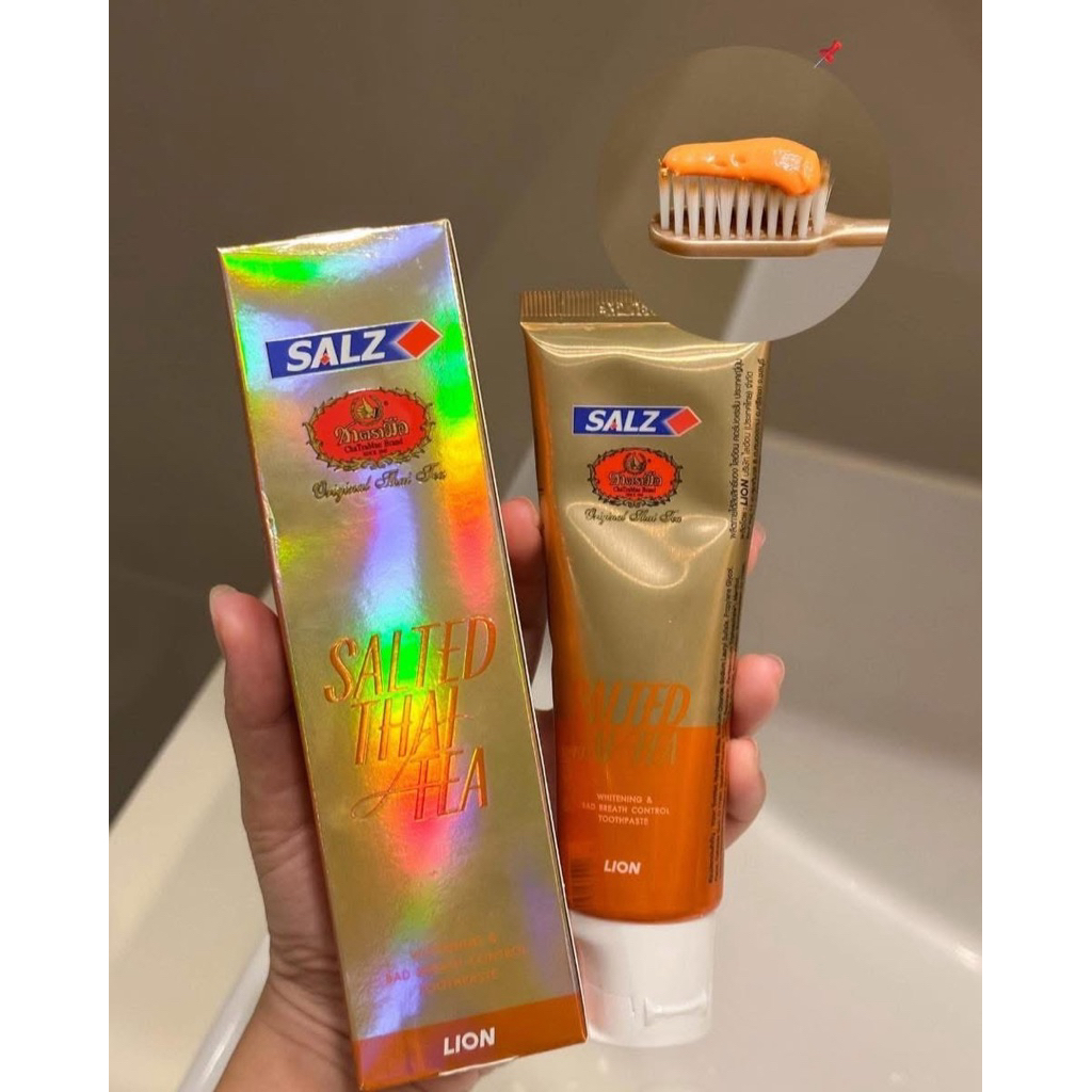 🌈現貨速出🌈泰國 🇹🇭泰奶牙膏 ChaTraMue × SALZ 泰式奶茶細鹽配方牙膏80g | 蝦皮購物