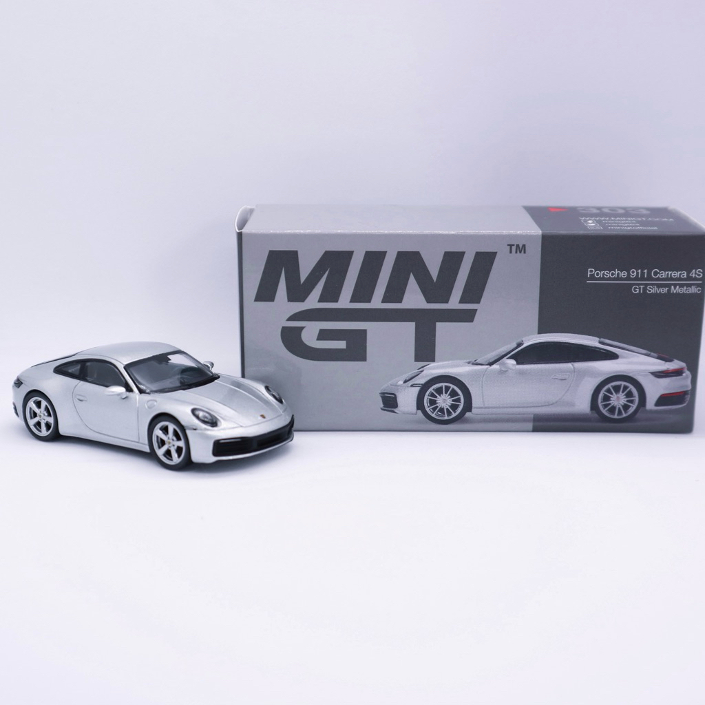 1/64 MINI GT Porsche 911 Carrera 4S 992 銀保時捷模型S 303 MiniGT