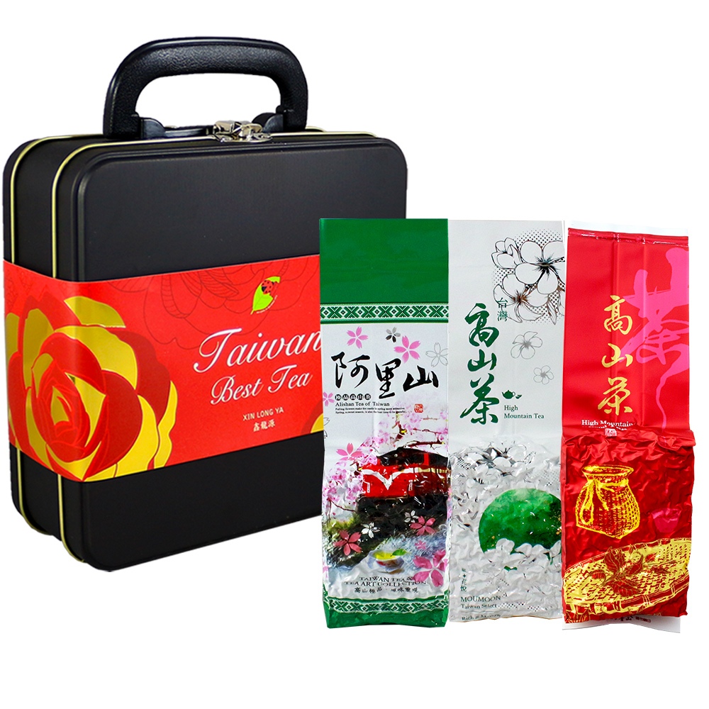 龍源茶品】台灣經典四大茗茶國際典藏禮盒-(150g/包-共300g/組)-送禮