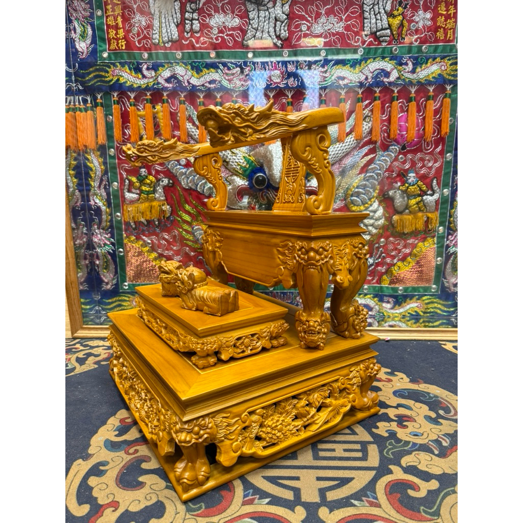 華誠 「台灣現貨」 1尺3 拖 2尺 拖椅 踏獅 脫椅 實木 雕刻 龍椅 神明椅 神椅 吳府千歲 廣澤尊王 眾多神明適用 | 蝦皮購物
