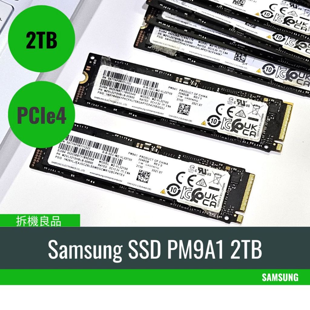 2TB】Samsung 三星PM9A1 2TB NVMe PCIe Gen4 2280 SSD 固態硬碟拆機