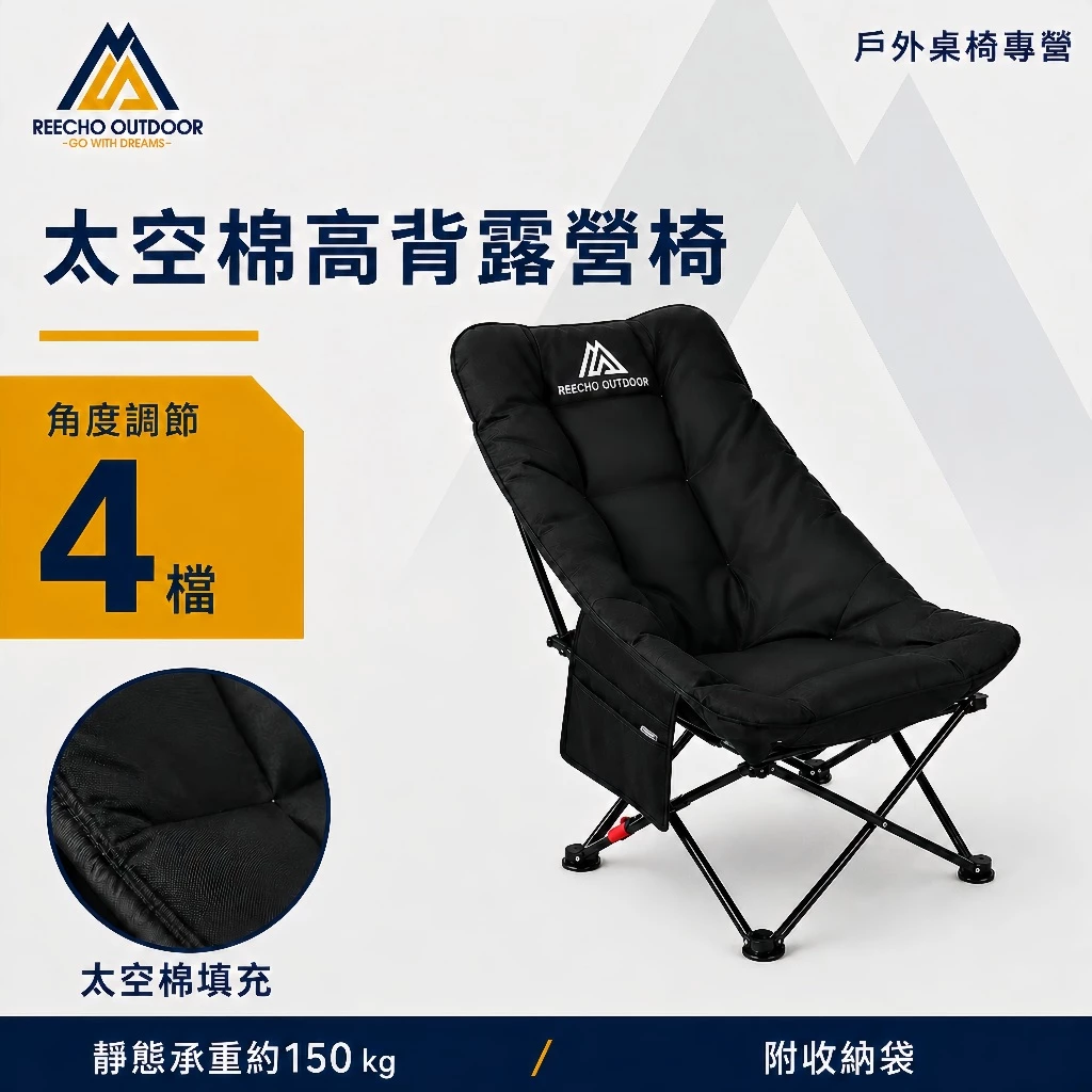 REECHO OUTDOOR 高背月亮椅評價:四檔可調露營椅值不值得買?我的實用心得